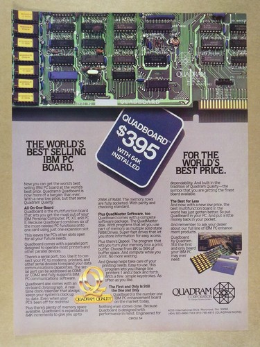 Quadram quadboard ibm board - quadram,