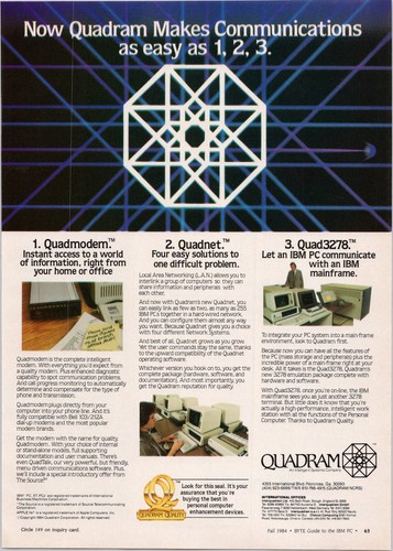 Quadram 1984 pubblicità - quadram,